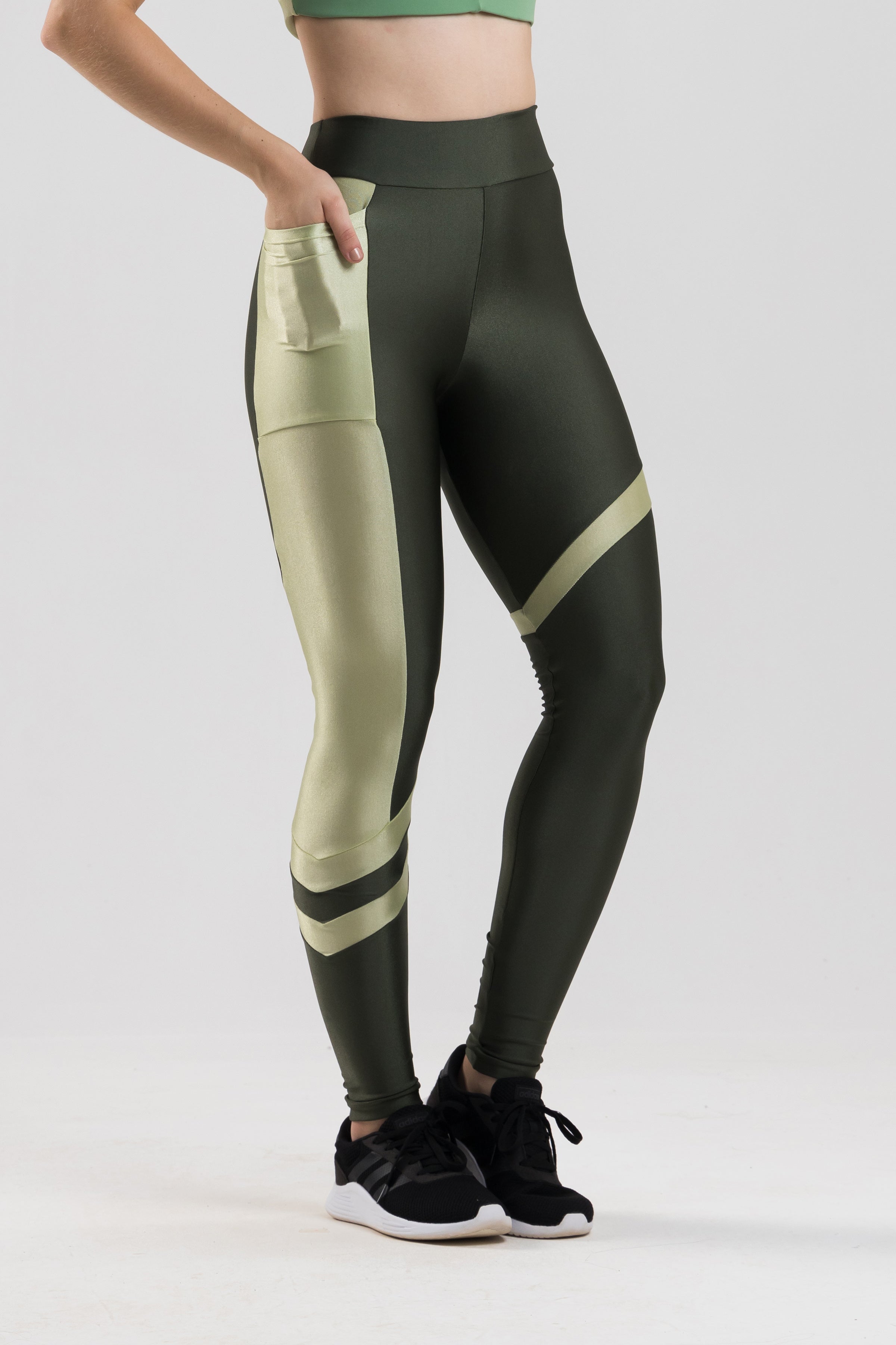 Olive green adidas tights Clearance
